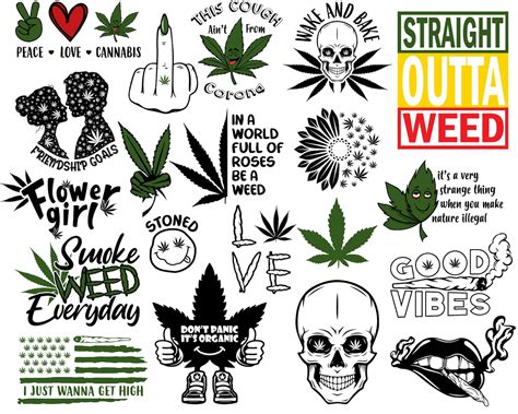 Weed Svg Designs Weed Bundle Svg Weed Leaf Svg Etsy