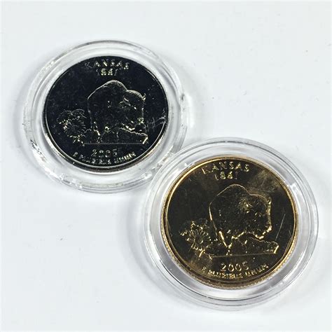 P And D Kansas State Commemorative Quarters P Is K Gold