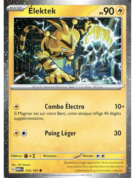 FR Pokémon Carte EV151 125 165 Elektek HOLO