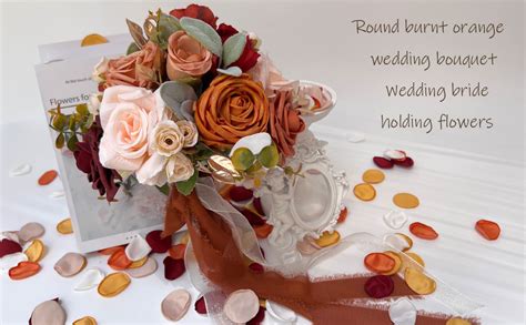 Amazon CherishedMoments Burnt Orange Wedding Bouquet Artificial