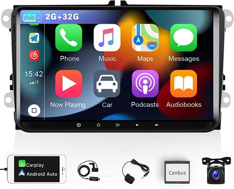 2G 32G CAMECHO Android 11 Autoradio mit Navi Apple Carplay DAB für VW