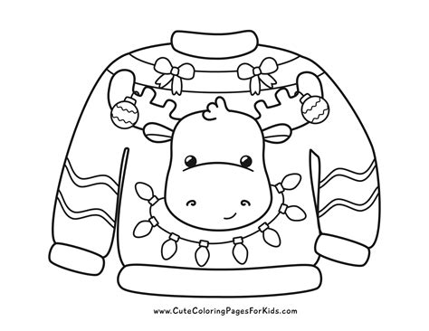 sweater coloring pages ugly christmas sweater draw 6