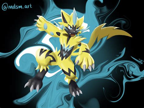 Oc I Tried Drawing Zeraora In A Different Art Style Than Normal What
