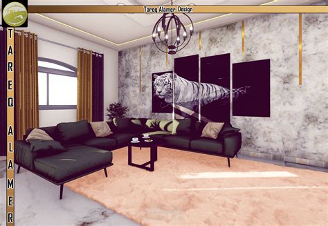 Design Modeling And Rendering For A Living Room تصميم داخلي لغرفة معيشة