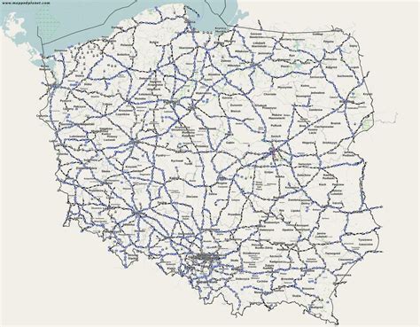 Poland Rail Map Map Of Poland Rail Eastern Europe Europe