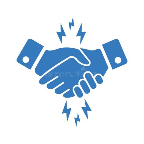 Collaboration Joint Venture Icon Blue Vector Sketch Stock Vector