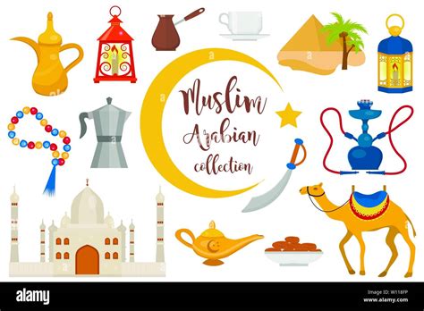 Arabic Culture Cartoon Icons Set Vector Illustration,, 58% OFF