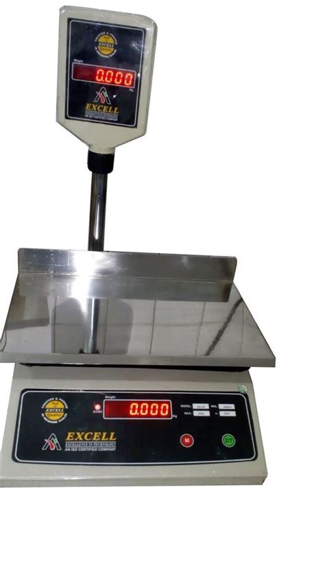 Excell Stainless Steel 20 Kg Digital Table Top Weighing Scale At Rs