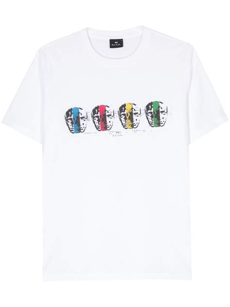 Ps Paul Smith Logo Print Organic Cotton T Shirt Farfetch