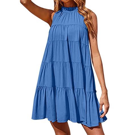 Gyujnb Dresses For Women 2024 Loose Dress Casual Dress Layered Dress Sleeveless Camisole Dress