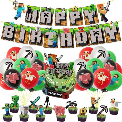 Birthday Decorations Happy Birthday Balloons Banner Cake Toppers Cake Decorations For Boy