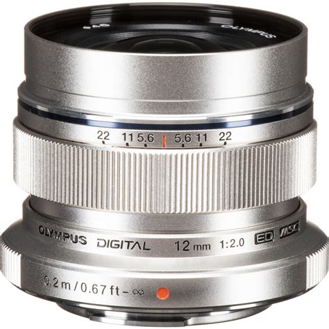 Olympus M Zuiko Digital ED 12mm F 2 0 Lens Silver V311020SU000