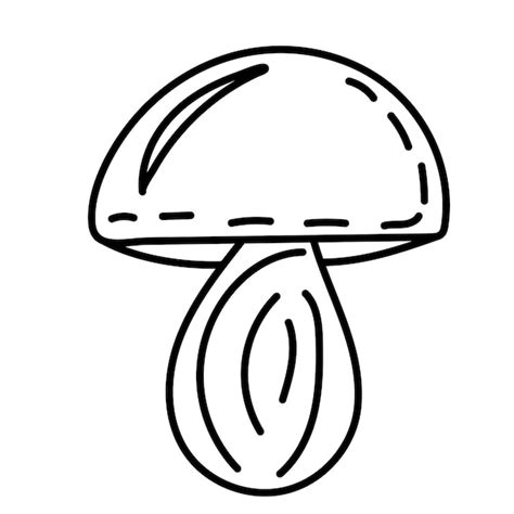 Premium Vector Mushroom Doodle Sketch Outline Icon Isolated Vector