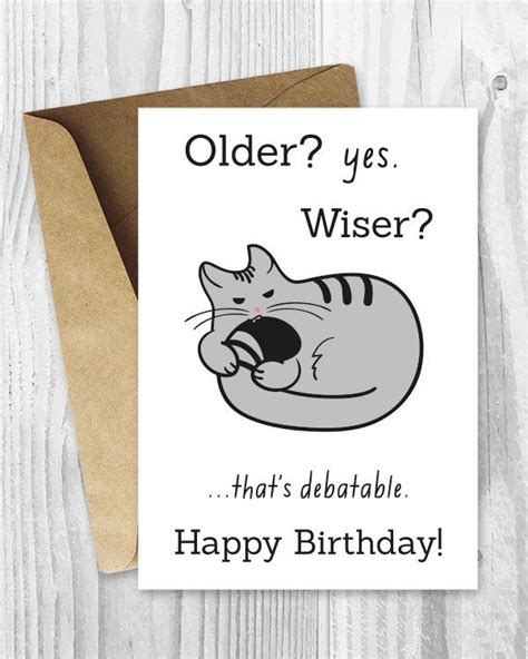 40th Birthday Card Printable Birthday Card Funny Cat ...