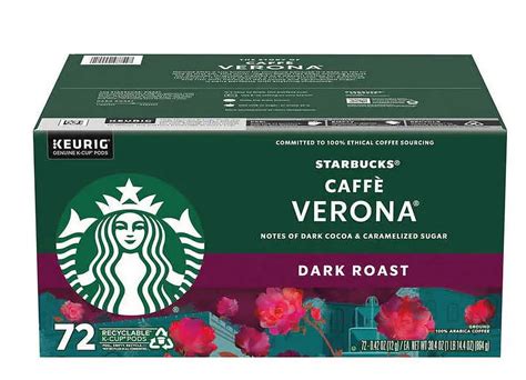 Starbucks Premium Dark Roast Caffè Verona Coffee 72 count K Cup Pods