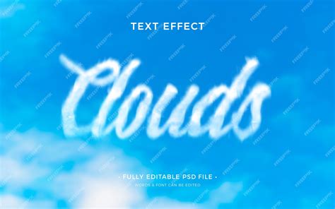 Premium PSD | Clouds text effect