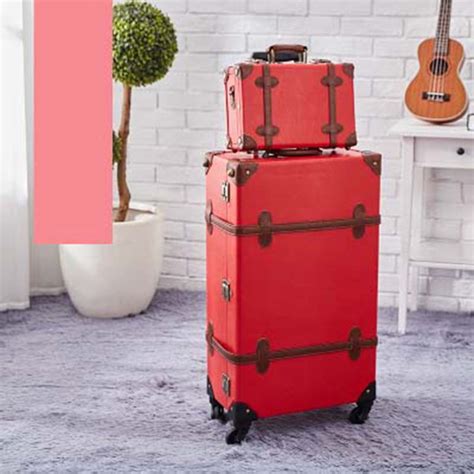 Letrend Retro Inch Spinner Rolling Luggage Set Korean Version Travel