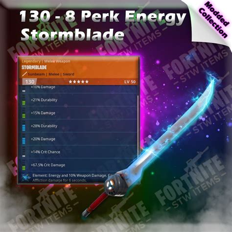 Modded 8 Perk Energy Stormblade Sword - Fortnitestwitems.com