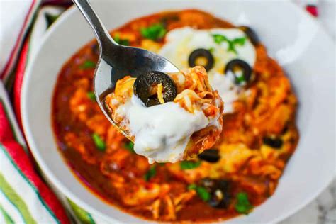 Easy Crock Pot Chicken Enchilada Casserole Recipe