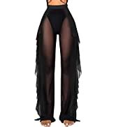 Jumppmile Women S Sheer Mesh Long Sleeve See Through Swimwear Bikini Cover Up Dress At Amazon