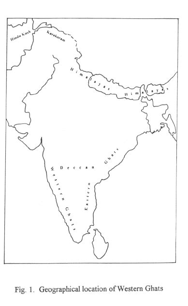 Western Ghats Mountains Map