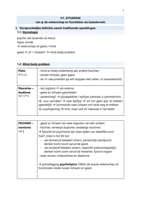 Functieleer Samenvatting H Situering Van Als Wetenschap En