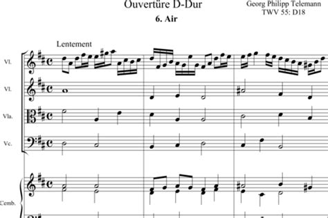 Overture In D Major Movement Fanfare Twv D Arr By Andreas