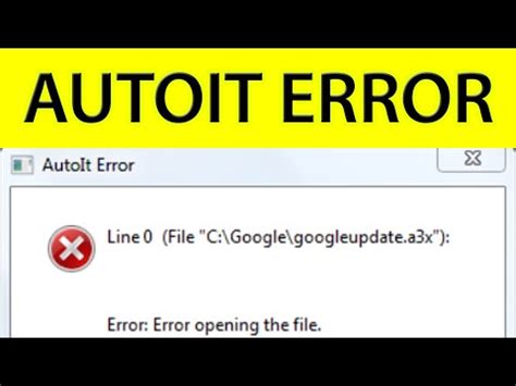 Autoit error unable to open the script file как исправить на виндовс 10