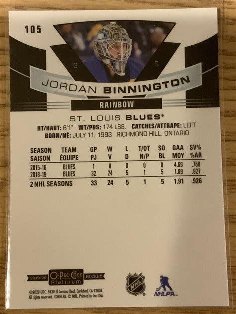 O Pee Chee Platinum Rainbow Jordan Binnington For Sale