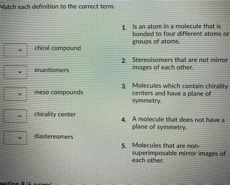 Solved Match Each Definition To The Correct Term 1 Is An Chegg