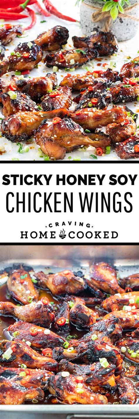 Sticky Honey Soy Chicken Wings Craving Home Cooked