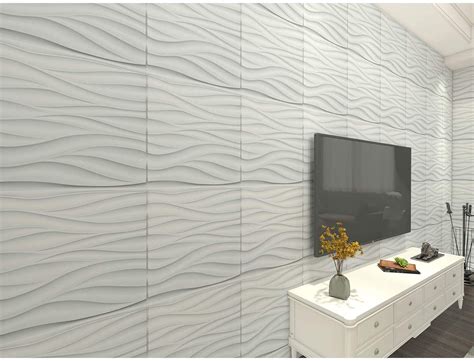 Pack Of 12 Wave Pattern Wall Panels 3D Textured Wall Tiles 32 29 Sq Ft