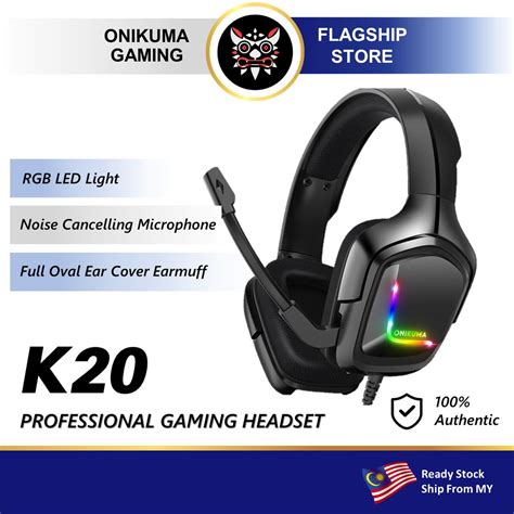 Onikuma K20 Rgb Ultimate Gaming Headphones Oval Ear Earphones Gaming Headsets With Microphone