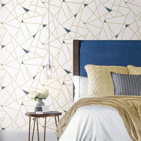 Fracture Geometric Peel & Stick Wallpaper - Gold | Geometric wallpaper ...