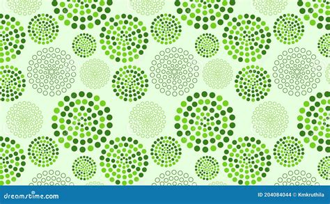 Light Green Dotted Concentric Circles Pattern Background Stock