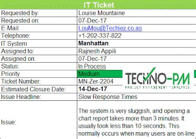 Help Desk Ticket Template | Project Management Templates