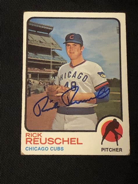 RICK REUSCHEL 1973 TOPPS ROOKIE SIGNED AUTOGRAPHED CARD 482 CHICAGO