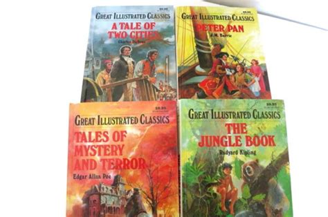 Great Illustrated Classics Jungle Book Peter Pan Edgar Allen Etsy