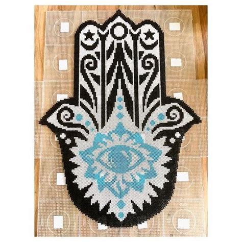 perler bead art beautiful hamsa design