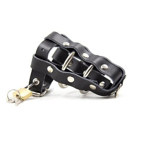 BDSM Gay Skórzana klatka na penisa Niewolnik Allegro pl