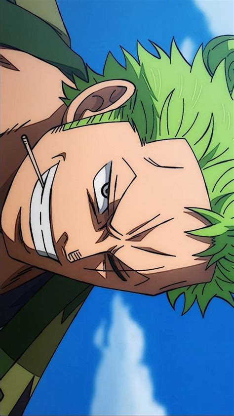 An Anime Character With Green Hair Is Staring At Something In The Sky Behind Him And His Eyes