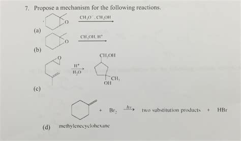 Solved Propose A Mechanism For The Following Reactions Chegg