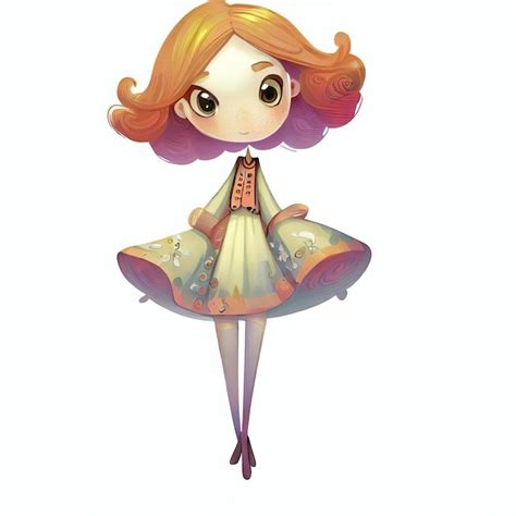 Premium Ai Image A Cartoon Of A Girl With Red Hair And A Blue Dress With A Red Headband