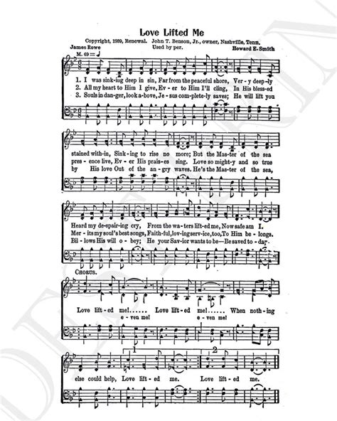 Love Lifted Me Lyrics Hymnal Sheet Sheet Music Home Decor Etsy Canada