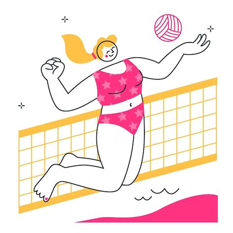 Free Vector Beach Volleyball Concept Illustration