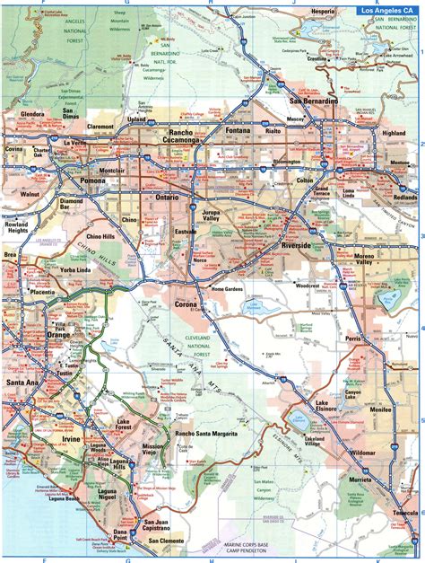 Los Angeles City Interstate Highway Map Road Free Tool I5 I10 I15