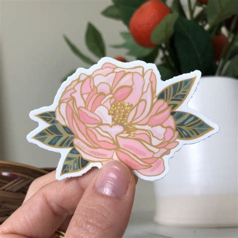 Peony Sticker Etsy