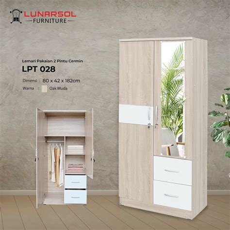 Jual Lemari Pakaian Pintu Lpt Sonoma Oak Muda Murah Shopee