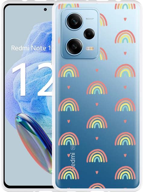 Cazy Hoesje Geschikt Voor Xiaomi Redmi Note 12 Pro 5G Regenboog Patroon