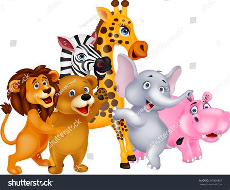 animals cartoon posing stock vector  shutterstock